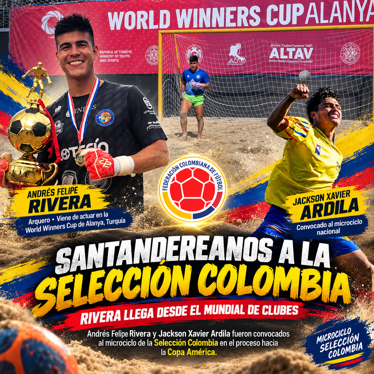DOS SANTANDEREANOS CONVOCADOS AL MICROCICLO DE FÚTBOL PLAYA